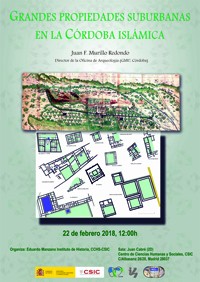 Cartel del seminario Seminario científico "Grandes propiedades suburbanas en la Córdoba islámica"