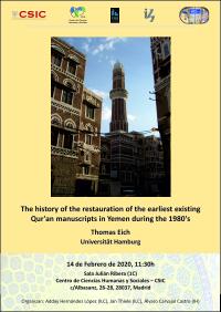 Seminario: "The history of the restauration of the earliest existing Qur'an manuscripts in Yemen during the 1980's"