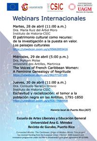 Webinar Internacional "The Voices of French Caribbean Women: A Feminine Genealogy of Negritude"