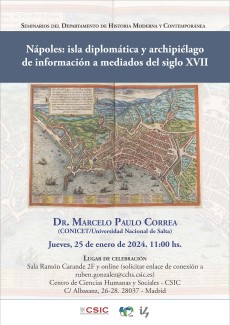 Seminarios del Departamento de Historia Moderna: "Nápoles: isla diplomática y archipiélago de información a mediados del siglo XVII"