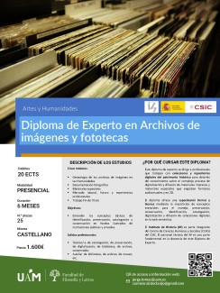 Sesión informativa online sobre el "Diploma de Experto en archivos de imágenes y fototecas" que oferta la UAM con la colaboración del CSIC. Sesión informativa online sobre el "Diploma de Experto en archivos de imágenes y fototecas" que oferta la UAM con la colaboración del CSIC.