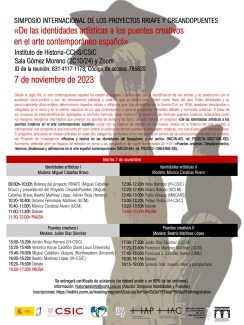 Simposio internacional de los proyectos RRIAFE y CreandoPuentes: “De las identidades artísticas a los puentes creativos en el arte contemporáneo español”