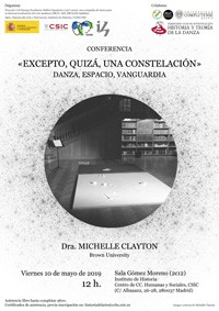 Conferencia: "Excepto, quizá, una constelación. Danza, espacio, vanguardia"