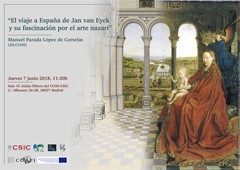 Cartel del seminario Seminario CORPI: "El viaje a España de Jan van Eyck y su fascinación por la España nazarí"
