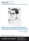 Seminario Cultura Visual: "Sombra de la vanguardia: Antonio Espina como crítico de arte durante los años veinte"