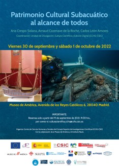 XIII Noche Europea de los Investigadores de Madrid 2022: "Patrimonio Cultural Subacuático al alcance de todos" XIII Noche Europea de los Investigadores de Madrid 2022: "Patrimonio Cultural Subacuático al alcance de todos"