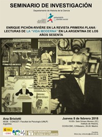 Seminario de Investigación 'Psquiatría y Cambio Social': "Enrique Pichon-Rivière en la revista Primera Plana: lecturas de la `vida moderna´ en la Argentina de los años sesenta"