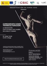 Seminario de Investigación en Danza CSIC: "Coreografía como transculturación: La indagación postcolonial por Calibán en el ballet cubano"