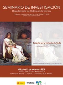 Seminario de Investigación del Dpto. de Historia de la Ciencia: "Sudicido en la Historia de Chile, 1820-1920"